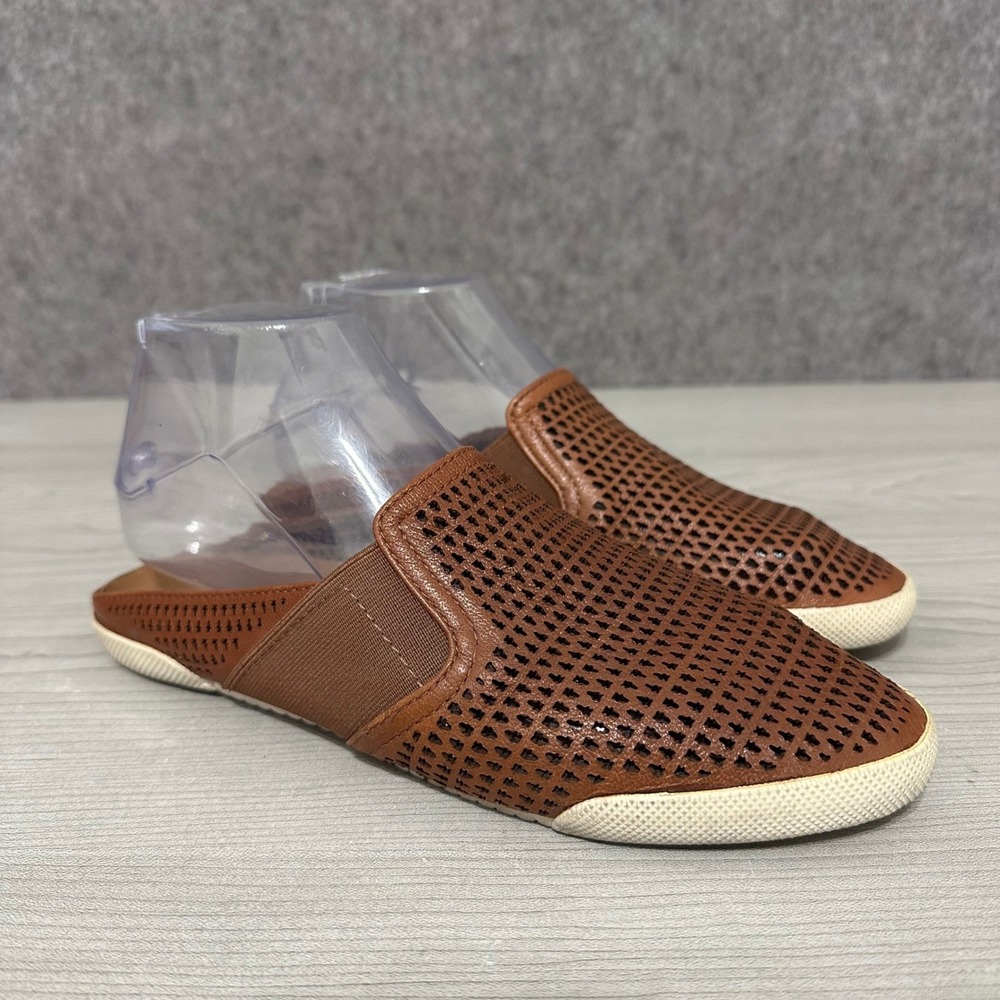 Frye Melanie‎ Perf Mule Sneakers Womens 7.5 Brown Leather Perforated 3479197-COG